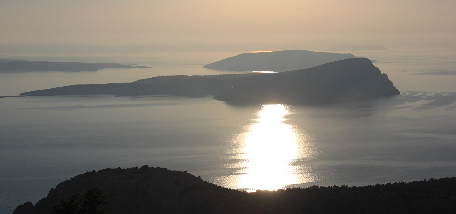 Adriatic yacht charter views of islands at sunset